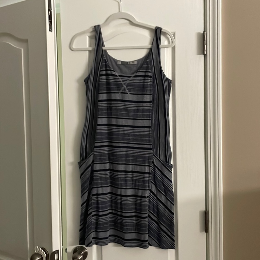 Athleta striped dress with pockets, size M